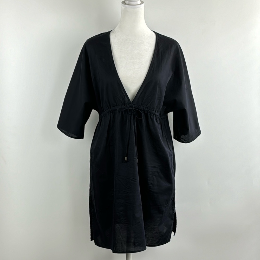 LANDS' END™️ Size S (6/8) Black Shortsleeve Swim Coverup
